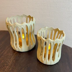 Waxinelichthouder ‘Tivoli’ Beige | In 2 maten | Chique-Living