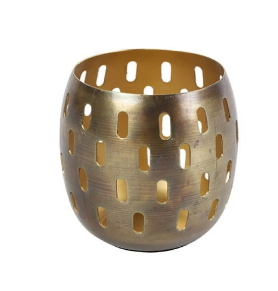 Windlicht Goud ‘Benedict’ | Metaal | Verkrijgbaar in 2 maten | Chique-Living