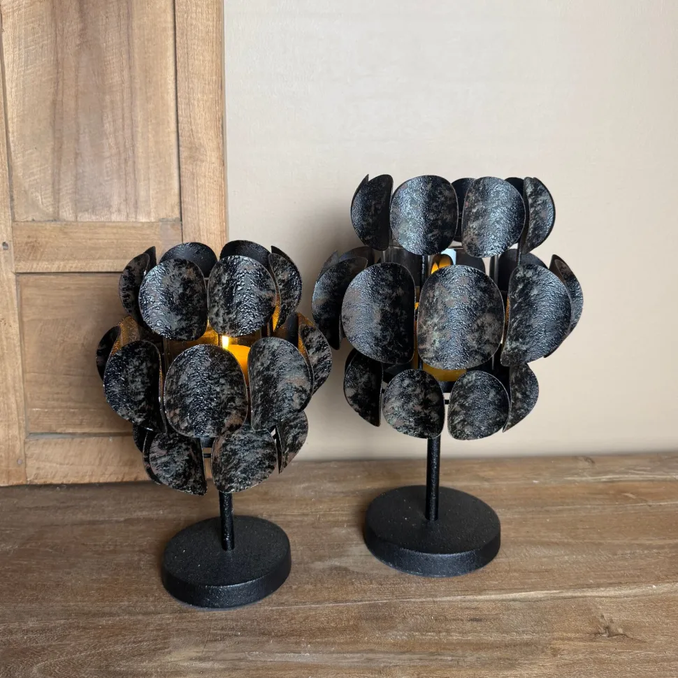 Windlicht Op Voet | Antique Black | In 2 maten | Chique-Living