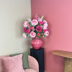 XXL Kunstbloemen Boeket ‘Pink’ - Inclusief Fuchsia Vaas | B70xH100cm | Chique-Living