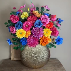 XXL Zijden Bloemen Boeket ‘Bont’ | Inclusief Vaas | Chique-Living