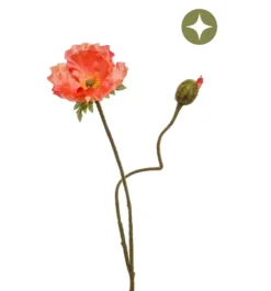 Zijden Bloem 'Klaproos' | Peach | 74cm | Chique-Living