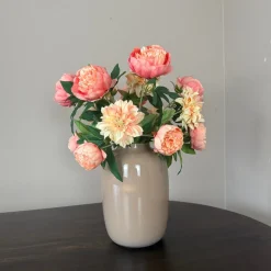 Zijden Bloemen Boeket ‘Dahlia’s & Peonies’ | Met of zonder vaas | Chique-Living
