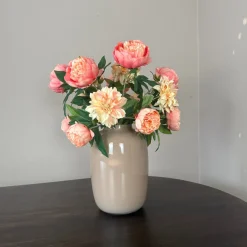 Zijden Bloemen Boeket ‘Dahlia’s & Peonies’ | Met of zonder vaas | Chique-Living