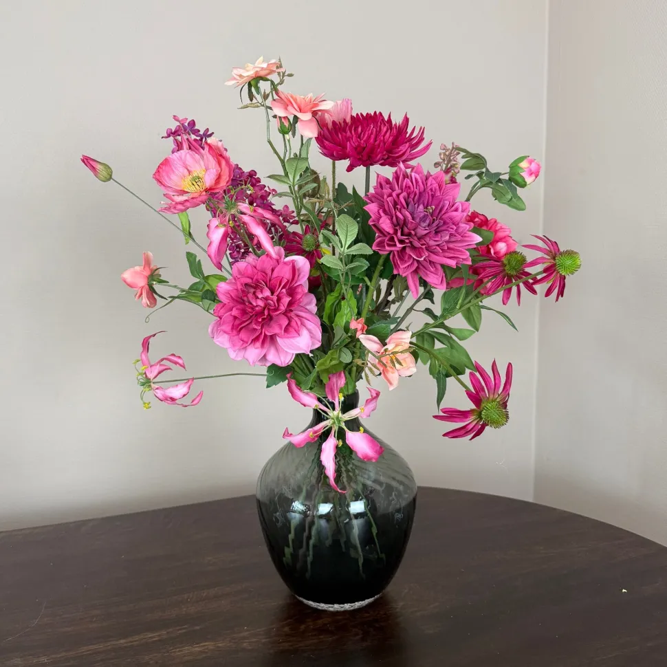 Zijden Bloemen Boeket ‘Fuchsia’ | Met of zonder vaas | Chique-Living