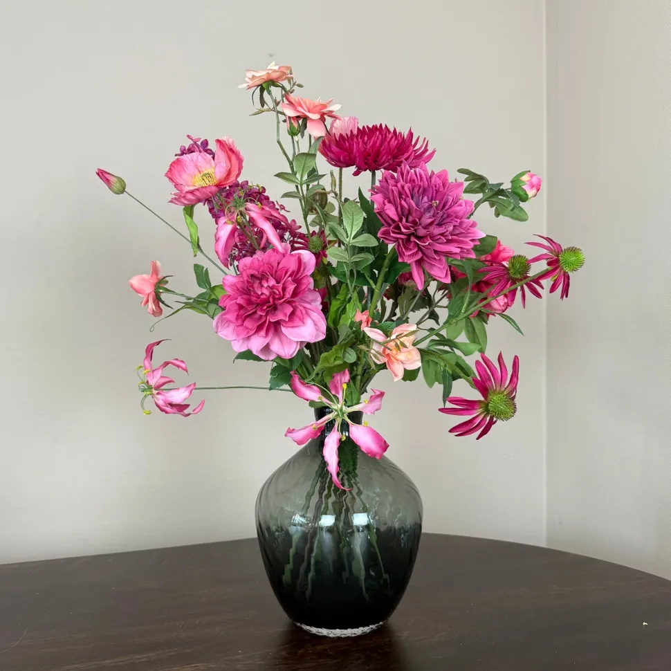 Zijden Bloemen Boeket ‘Fuchsia’ | Met of zonder vaas | Chique-Living