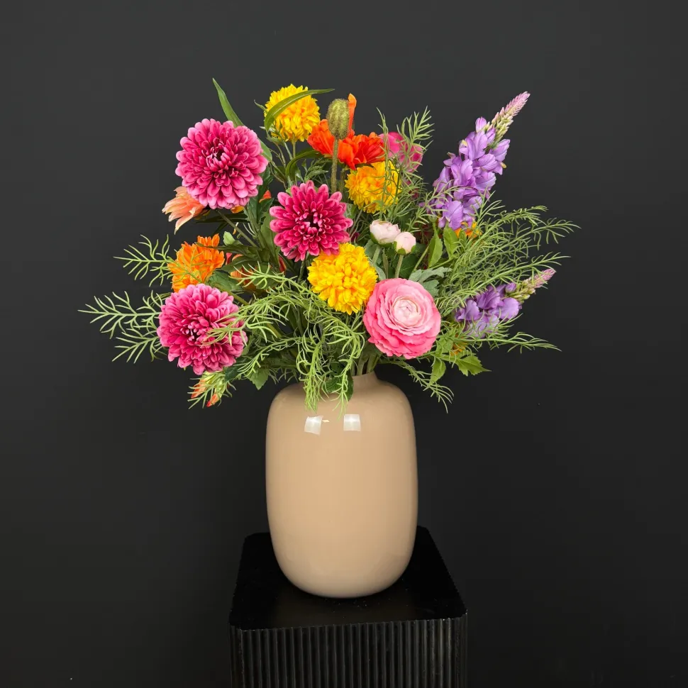 Zijden Bloemen Boeket ‘Happy’ | Met of zonder vaas | Chique-Living