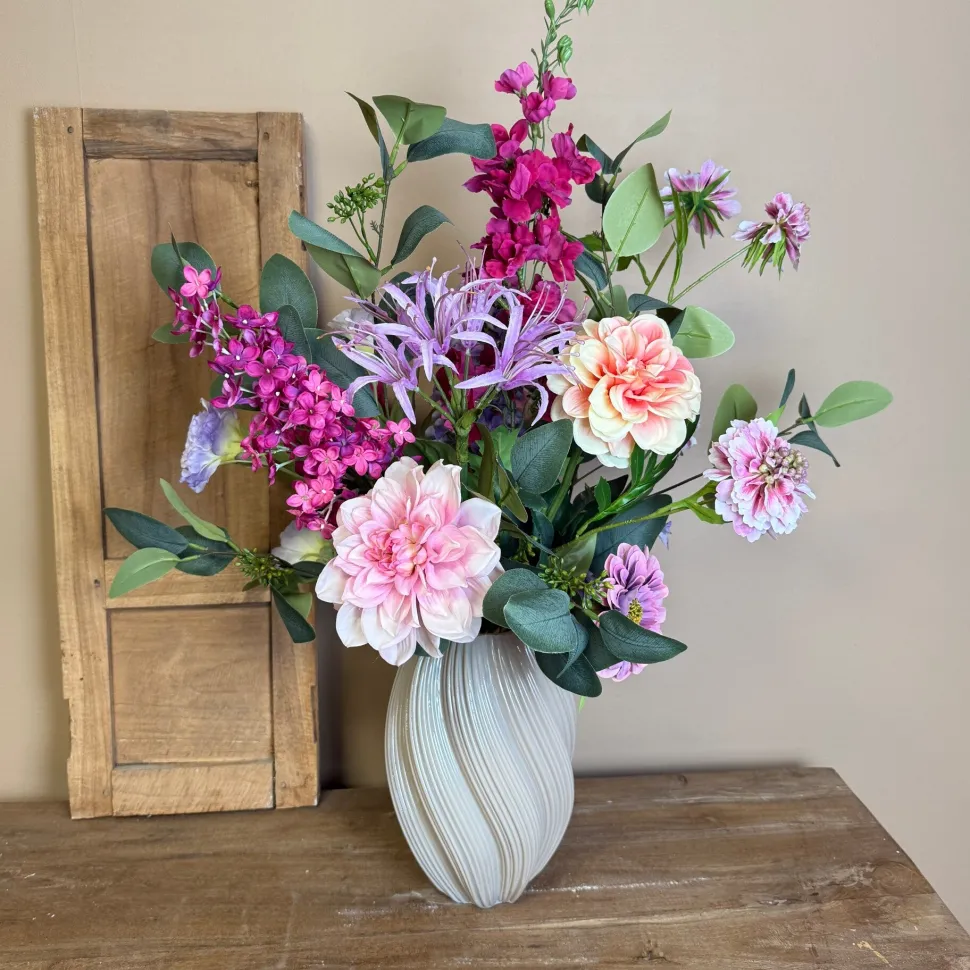 Zijden Bloemen Boeket ‘Lovely’ | Inclusief Vaas | H78cm | Chique-Living