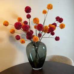 Zijden Bloemen Boeket ‘PomPom’ Inclusief Vaas | Chique-Living